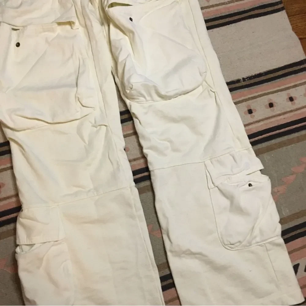 Mnml mens XS cargo pants off white beige Elastic drawstring waist athleisure new